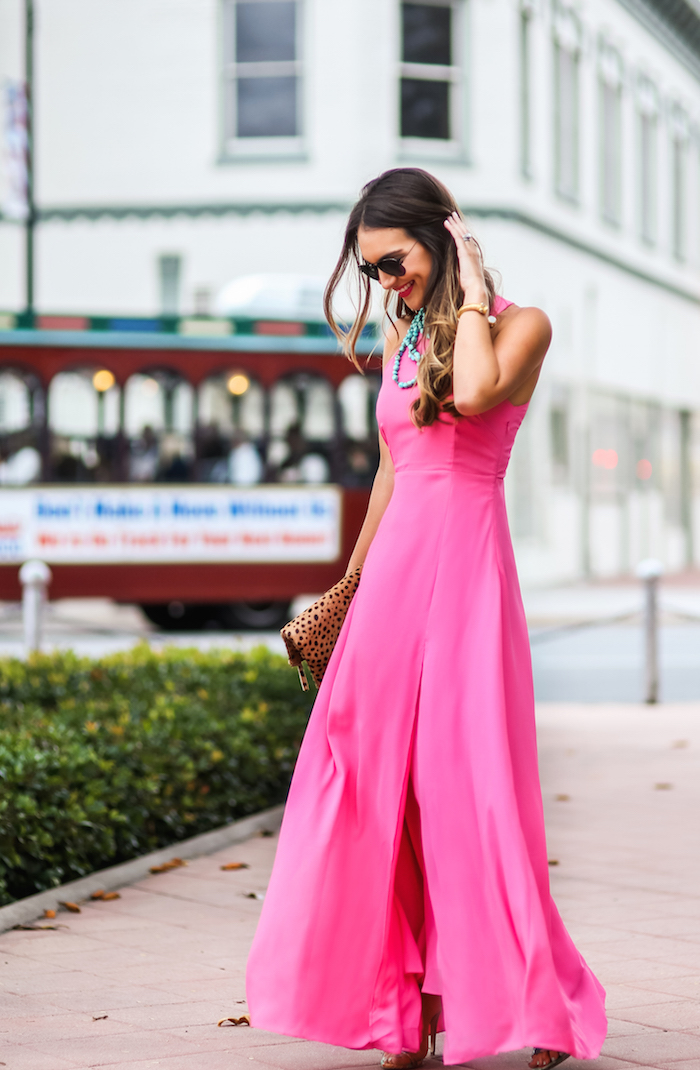 Deep pink maxi clearance dress