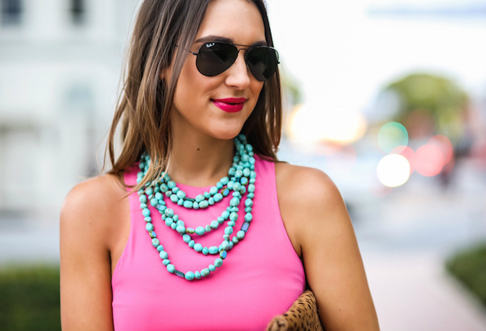 Turquoise statement necklace.