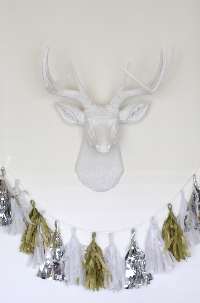 white acrylic deer mount