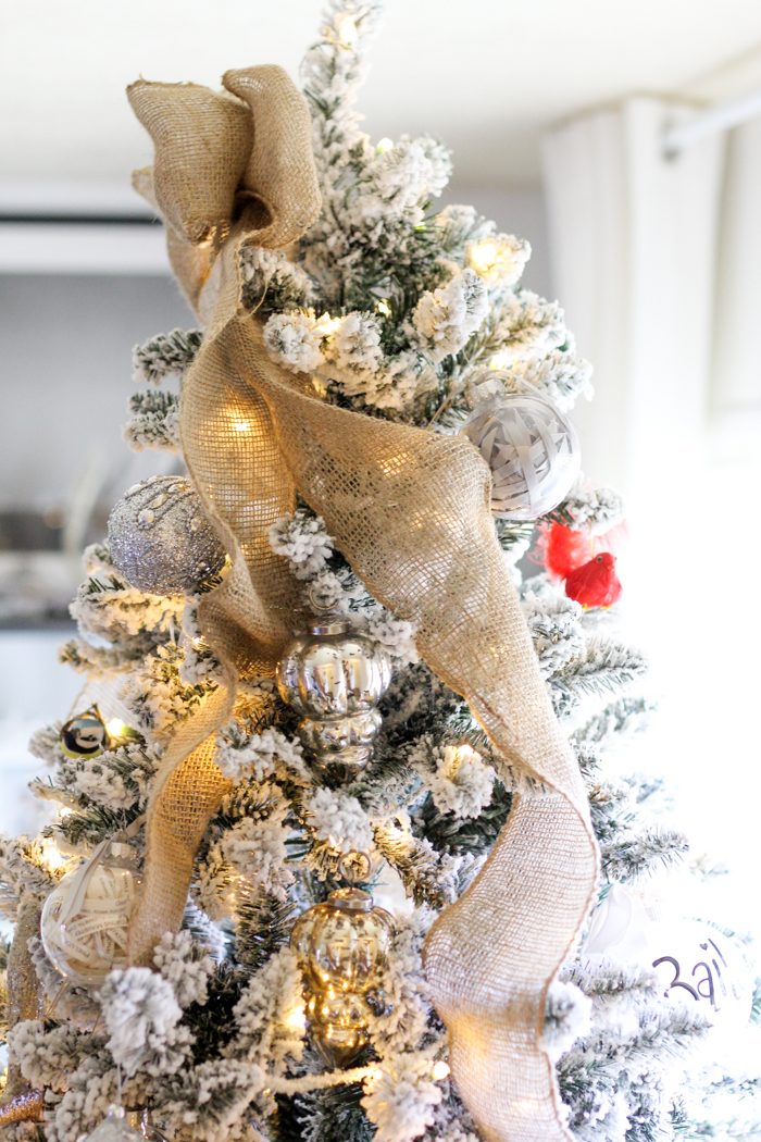 burlap christmas bow tree topper