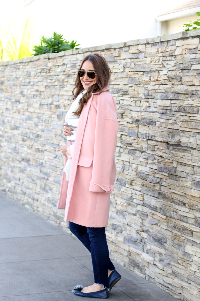 pink cocoon coat