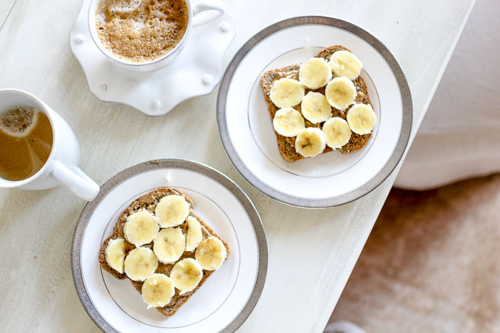 toast with almond butter and banana