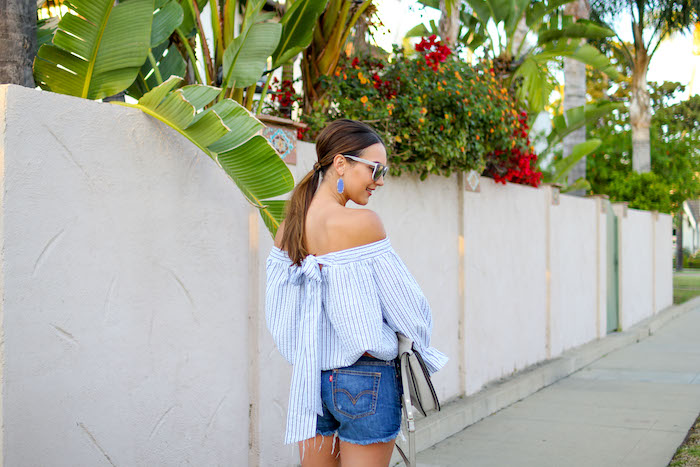 off the shoulder bow top