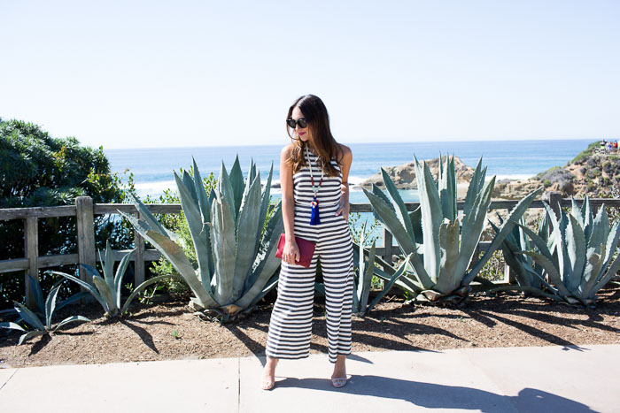 mara hoffman striped jumpsuit