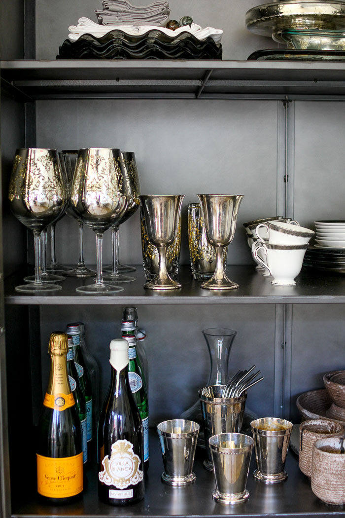 silver wine glasses