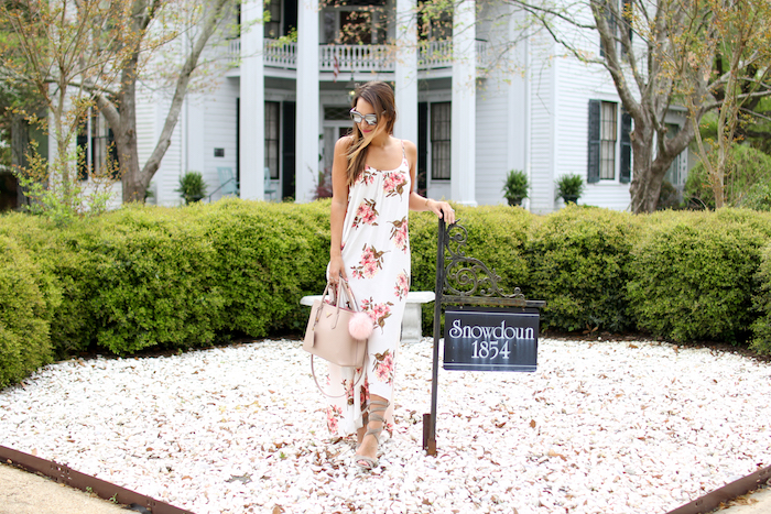 pink floral dress