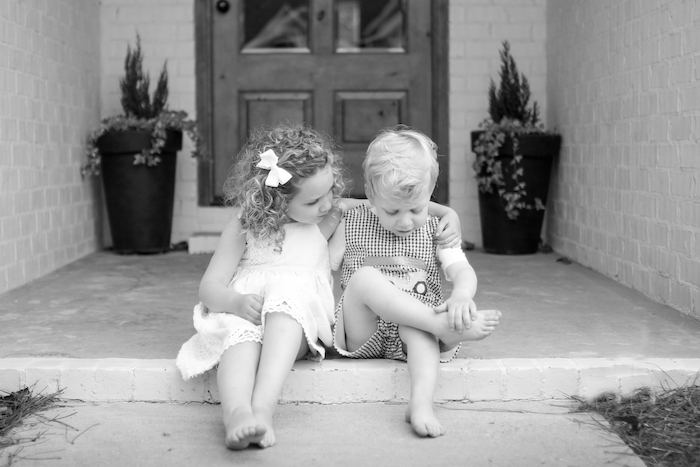 portrait of little girl and boy