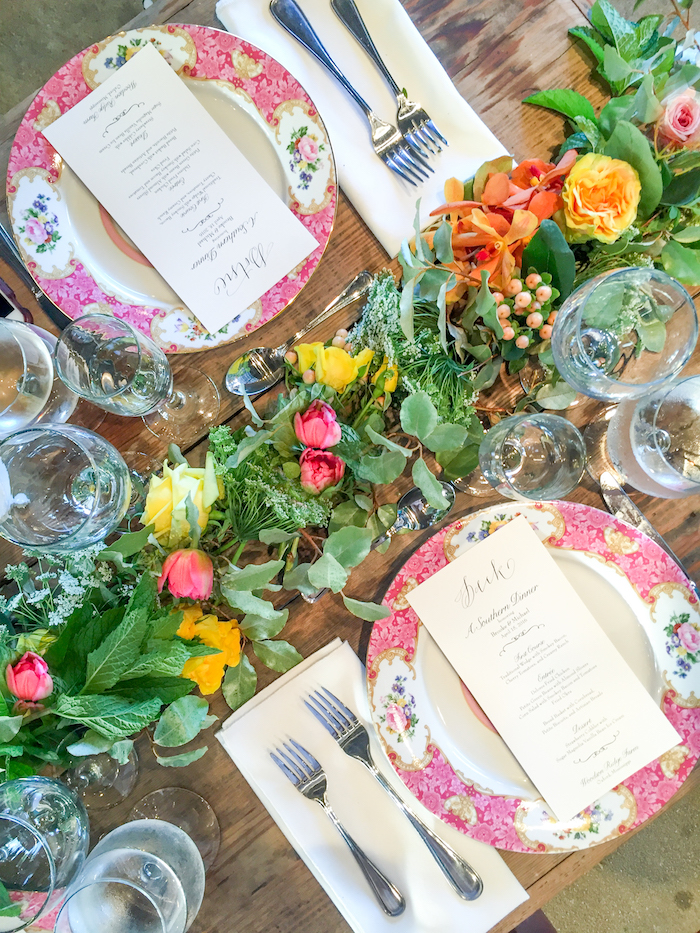 rehearsal dinner place setting