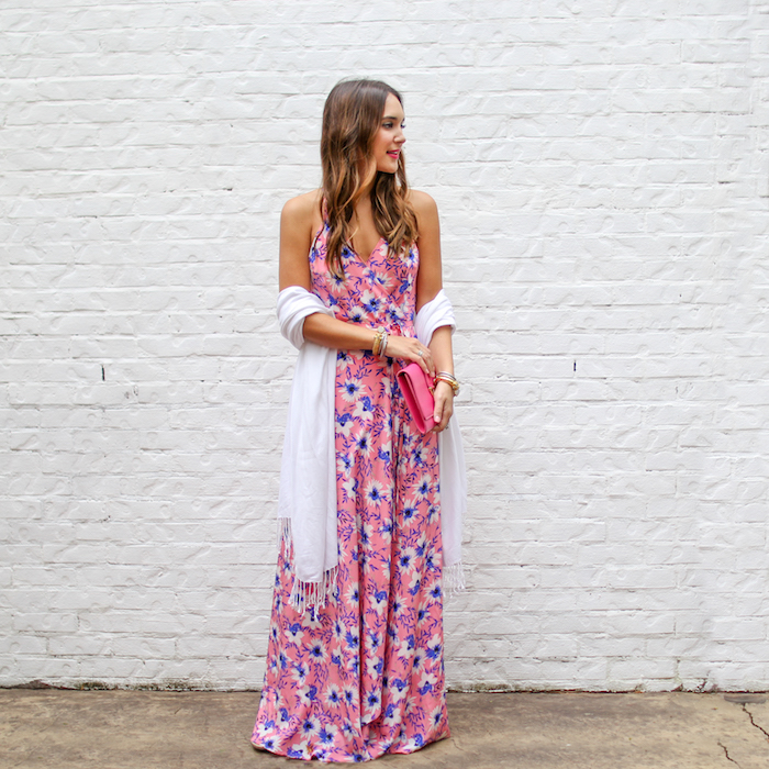 pink floral maxi dress