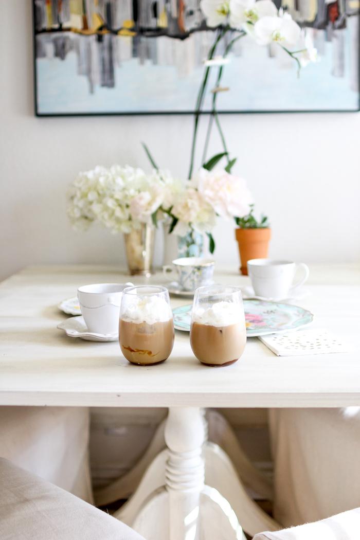 iced lattes with whipped cream
