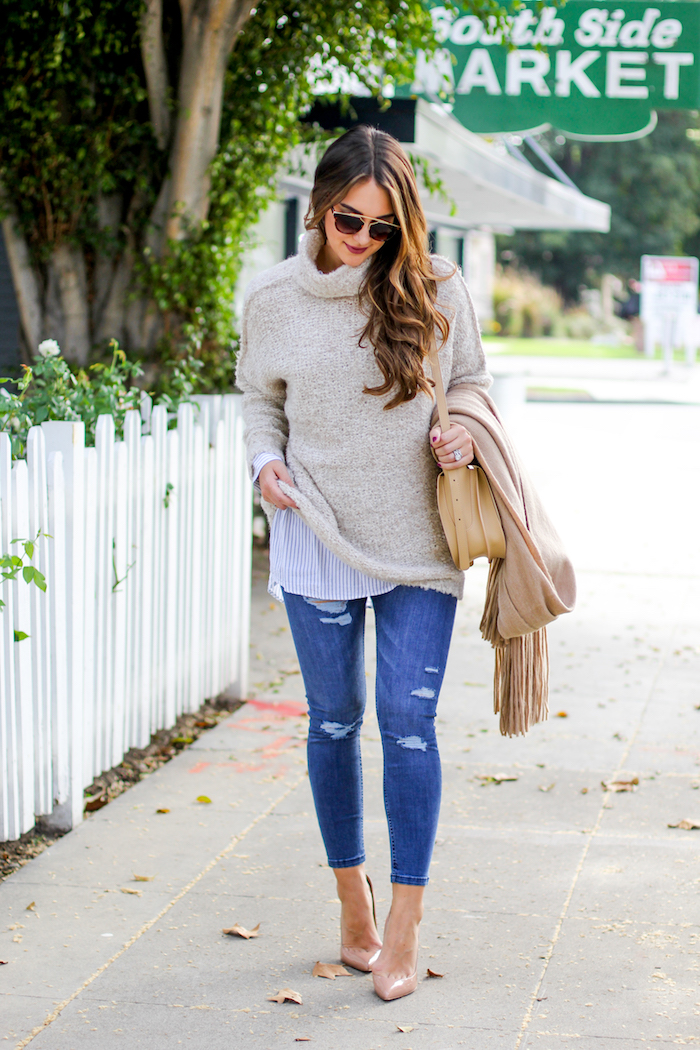 layering under sweaters