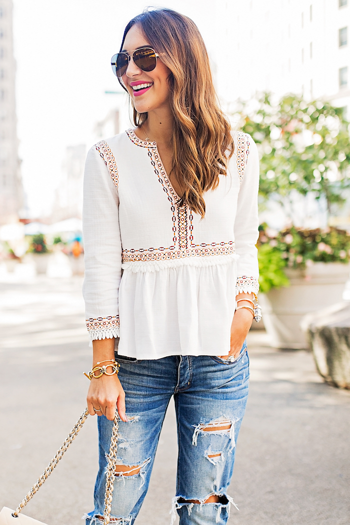 topshop embroidered top