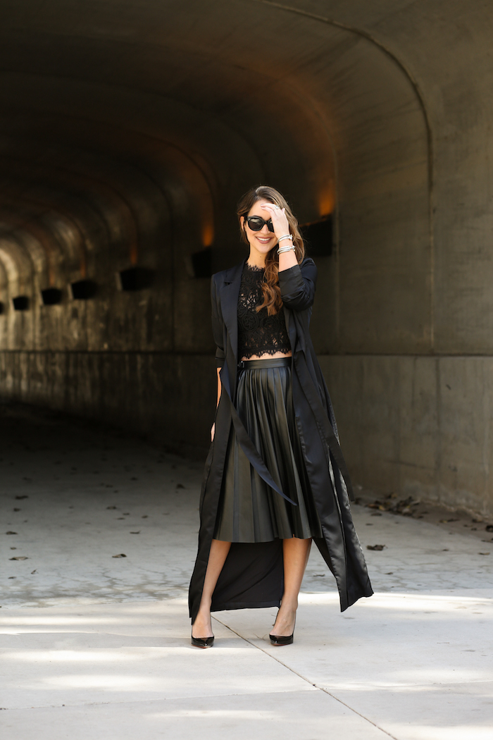styling a black midi skirt