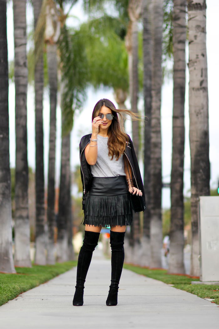 styling a leather mini skirt