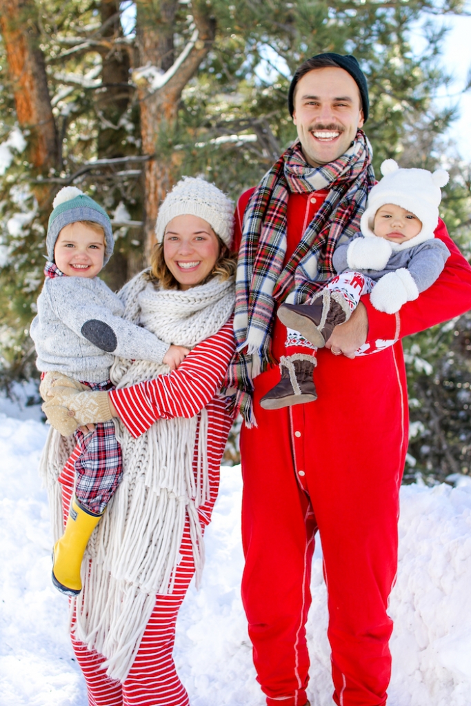 family photo in christmas pjs