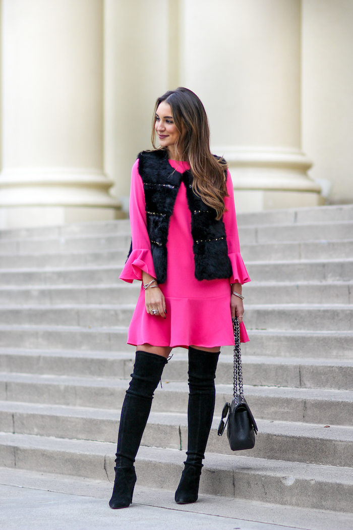 styling a hot pink dress