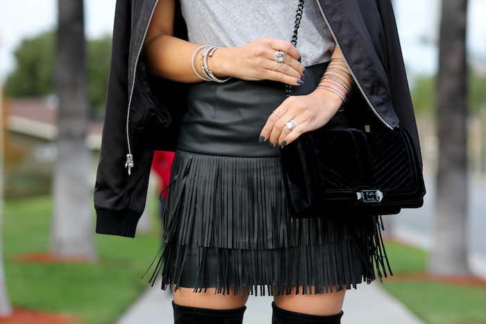 Leather 2025 fringe skirt