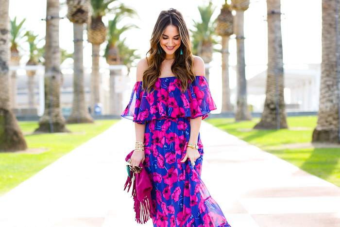 off the shoulder maxi dress