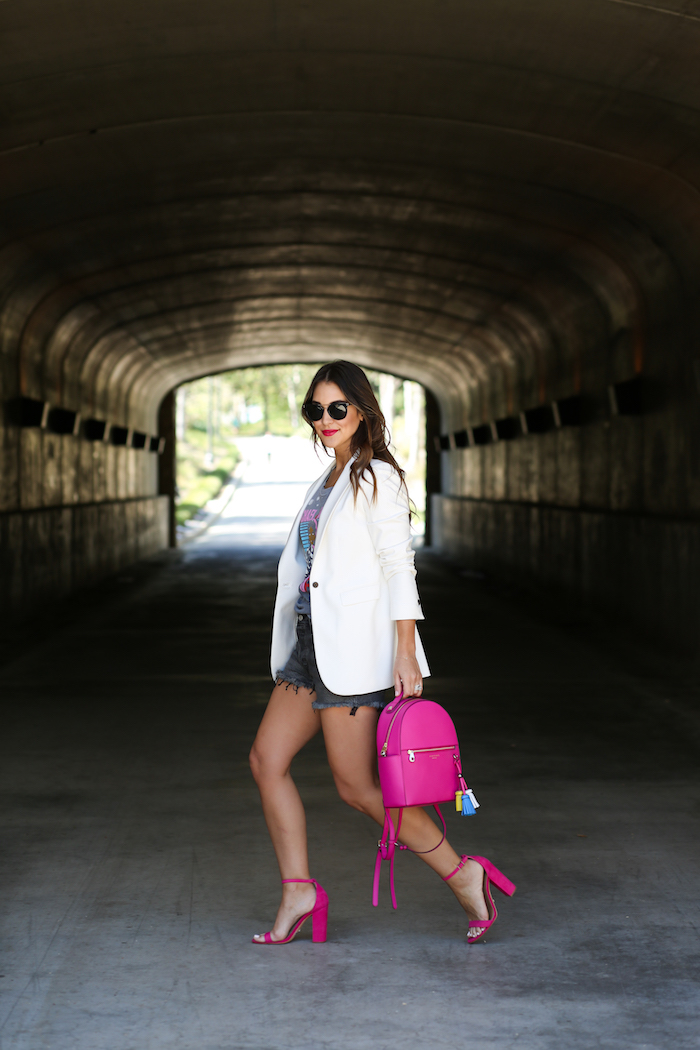 hot pink backpack