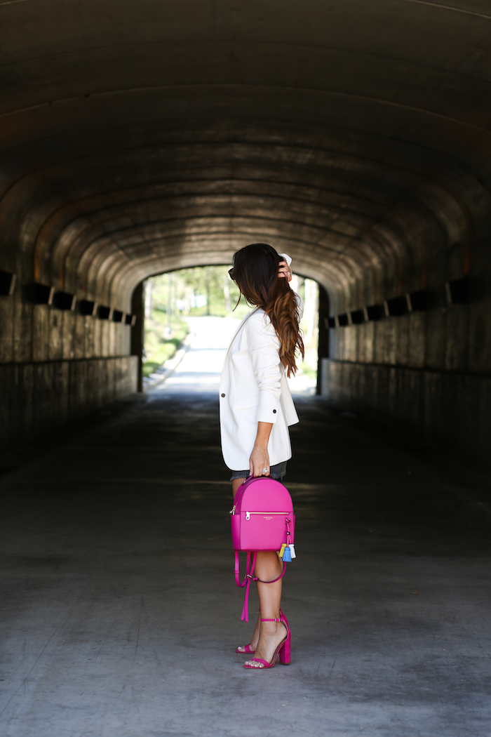 hot pink backpack