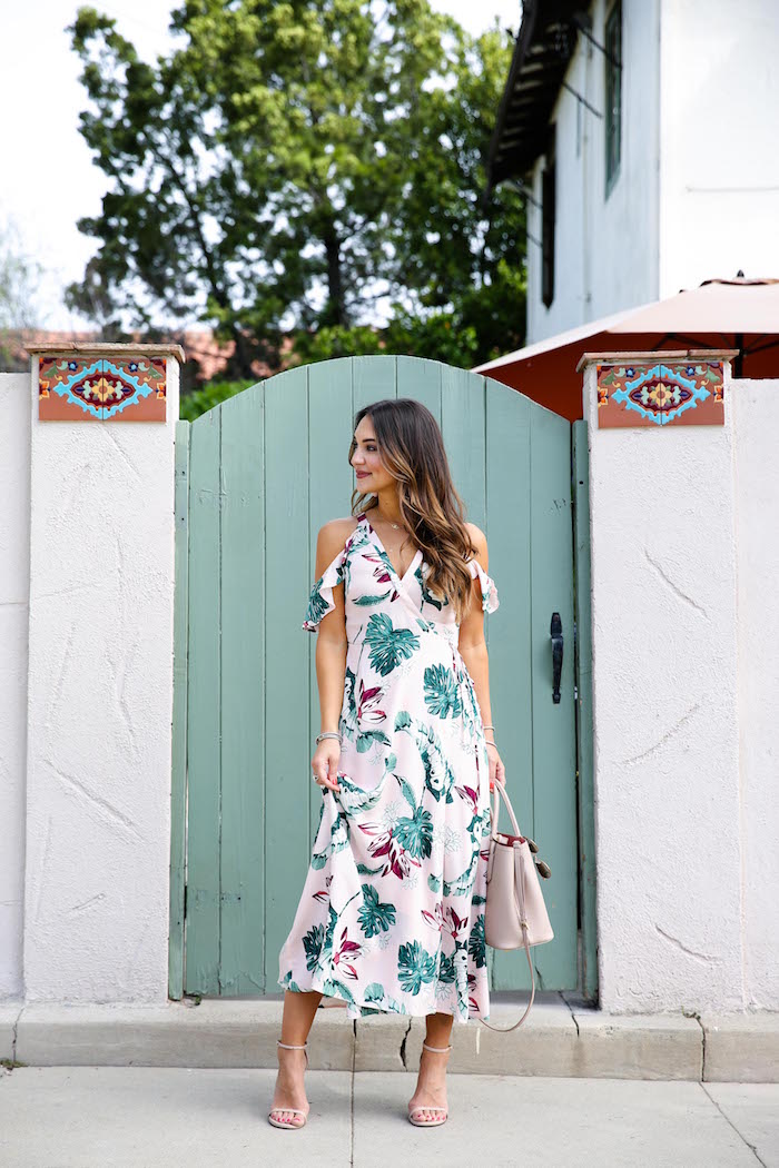 tropical midi dress