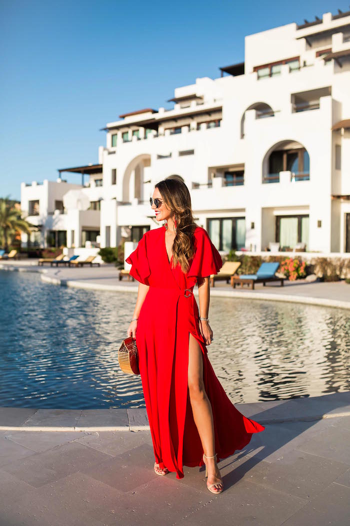 fame and partners red maxi dress