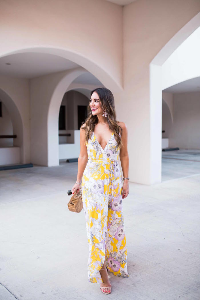 yellow maxi wrap dress