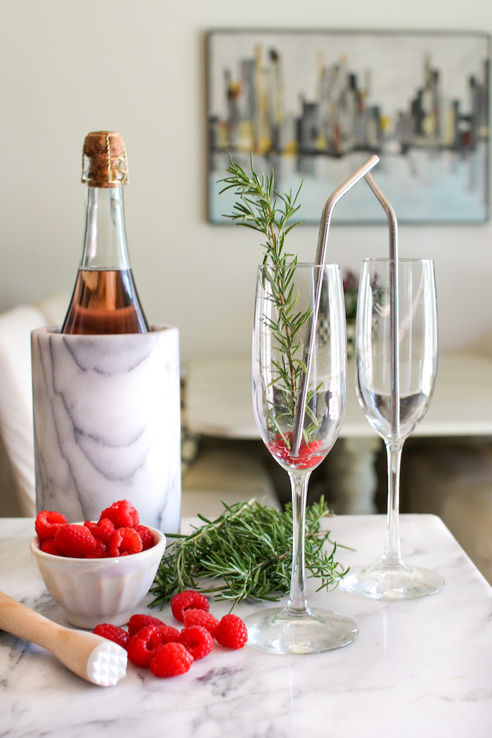 raspberry rosemary champagne