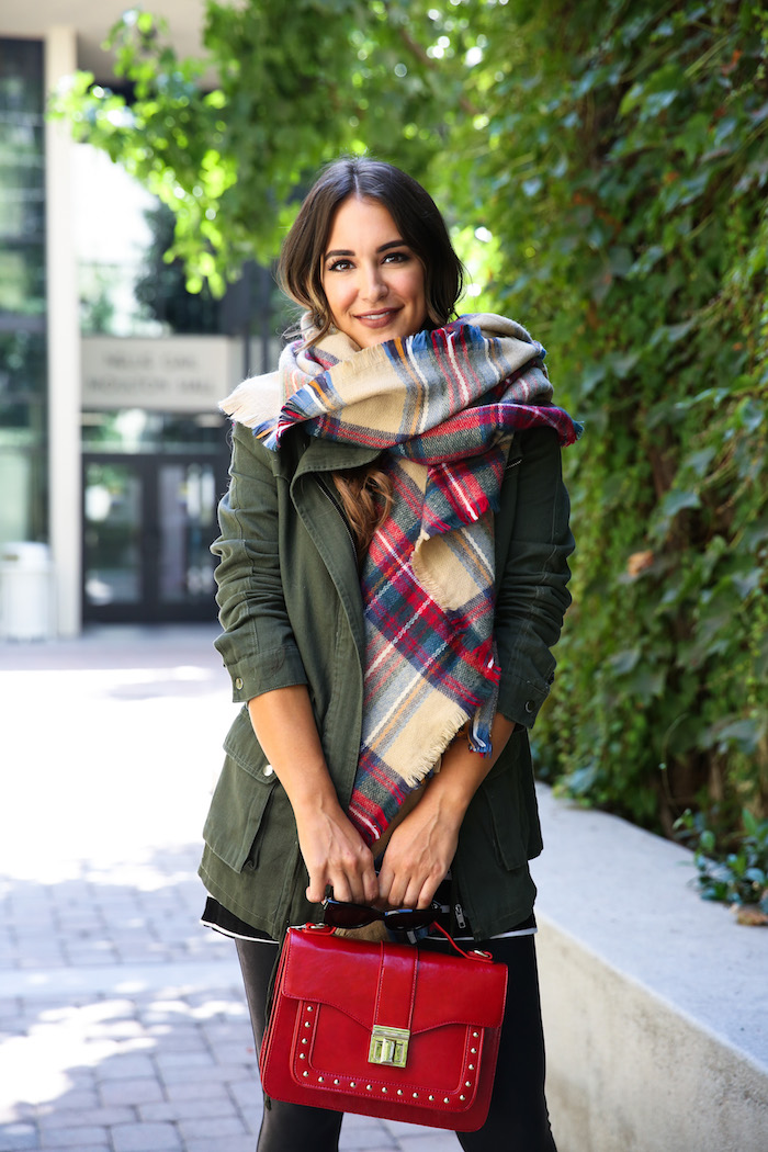 oversized plaid scarf