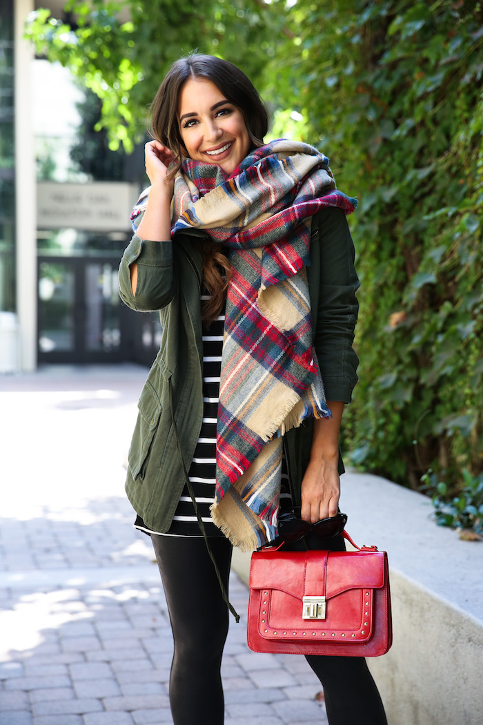 plaid fall poncho