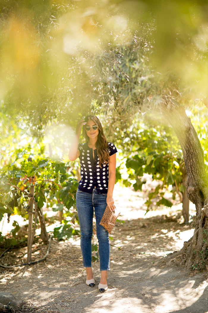 polka dot cardigan