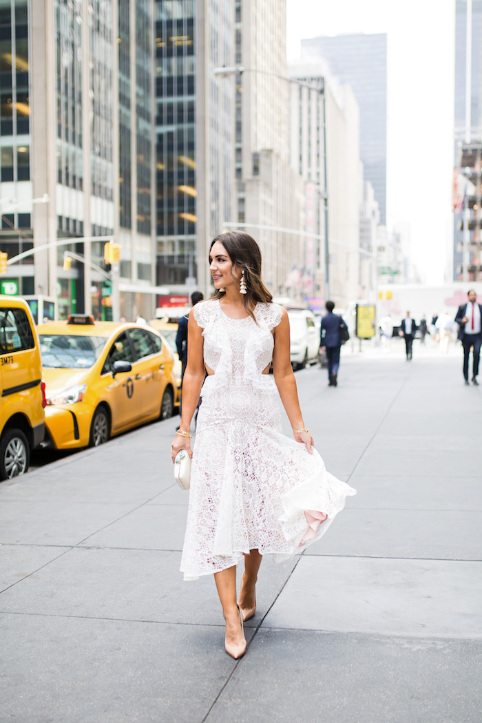 Ivory Lace Midi Dress