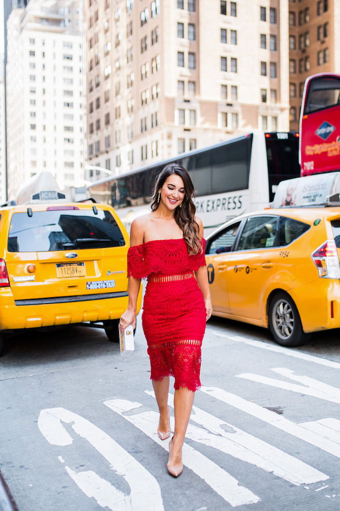 red lace dress