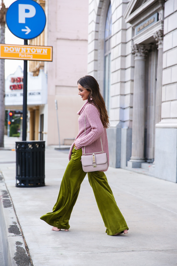 Wide-Leg Velvet Pants