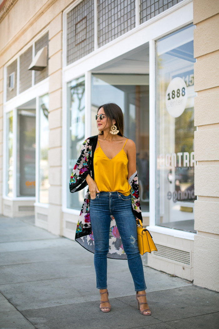 Outfit Wearing a Silk Cami and Gingham Trousers - Mademoiselle