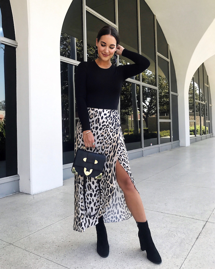 leopard wrap maxi skirt