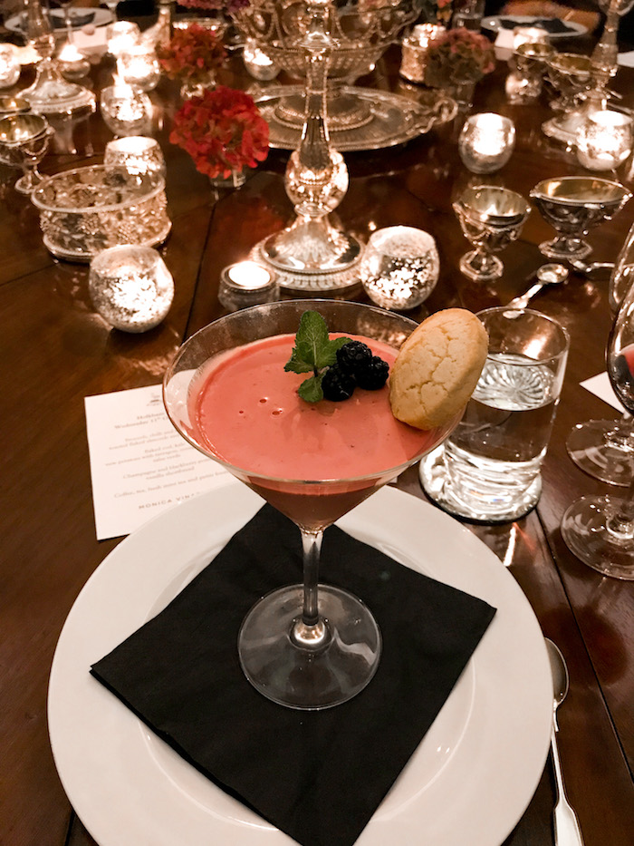 raspberry mousse in martini glass