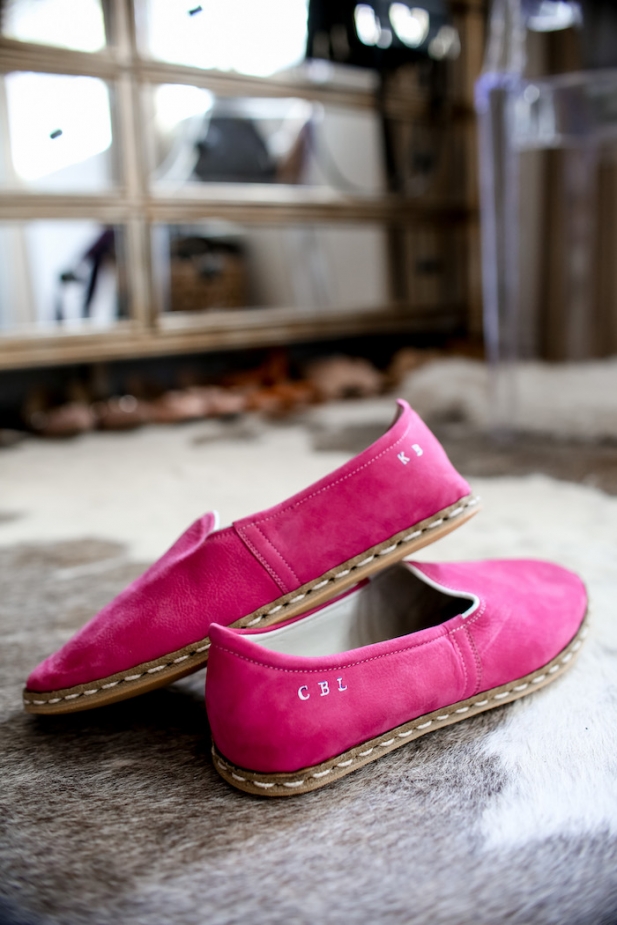 pink loafers