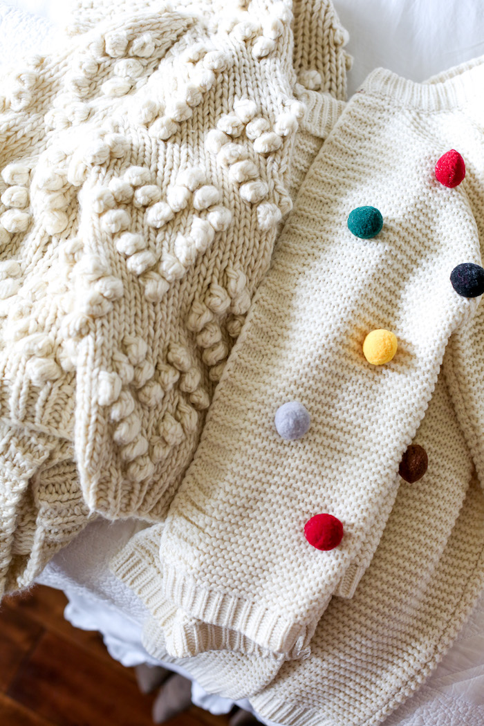 pom pom cardigan