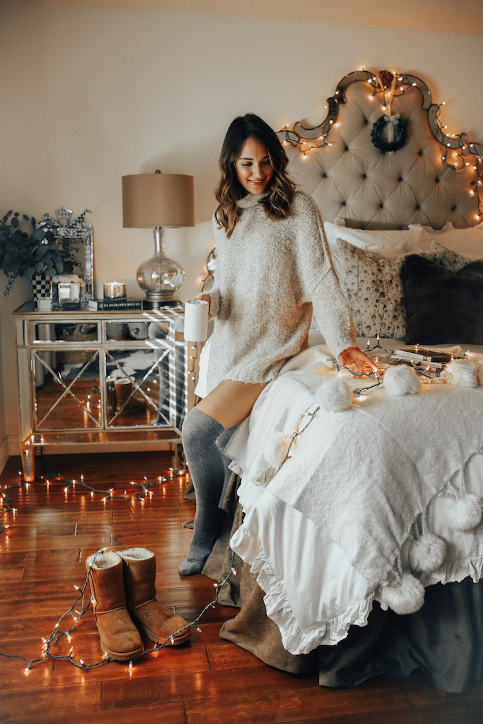 mirrored tufted headboard