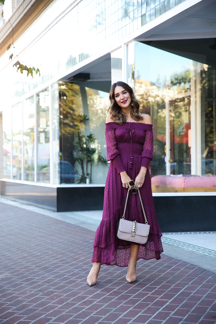 purple maxi dress