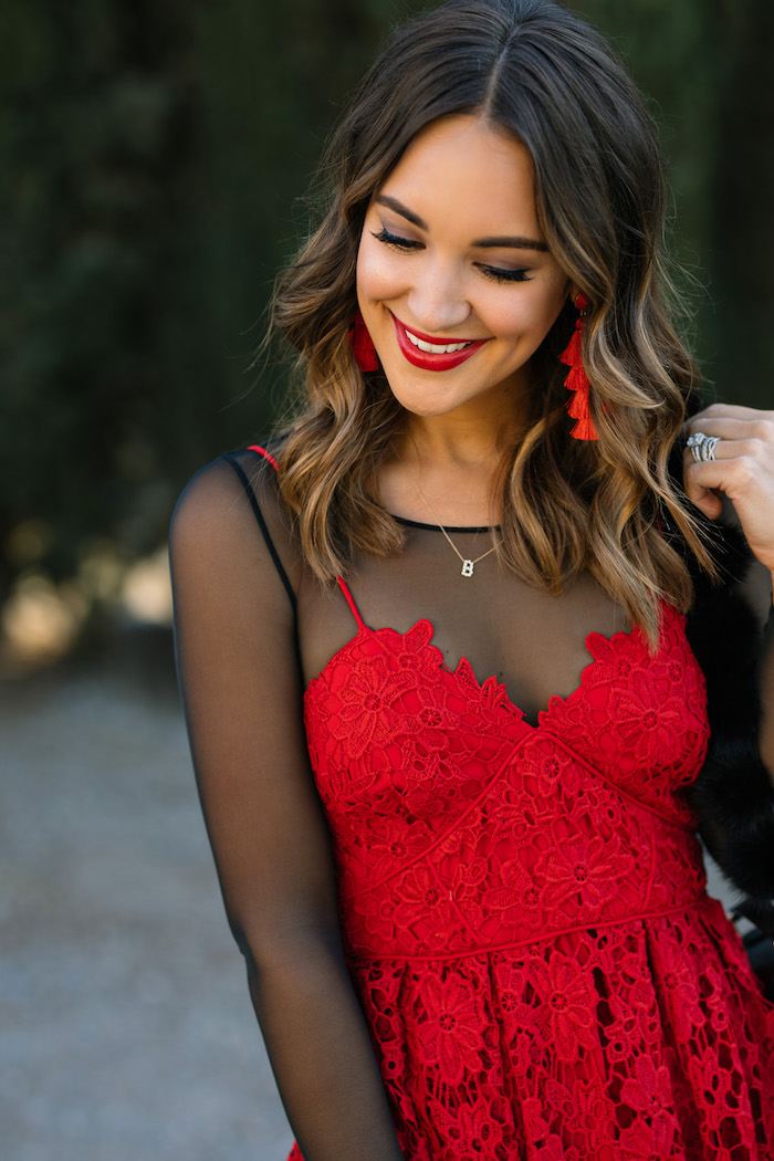 red tassel earrings