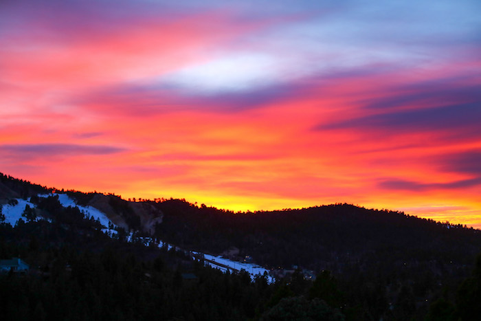 sunset over the mountains