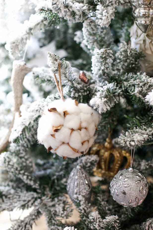 white cotton ornament