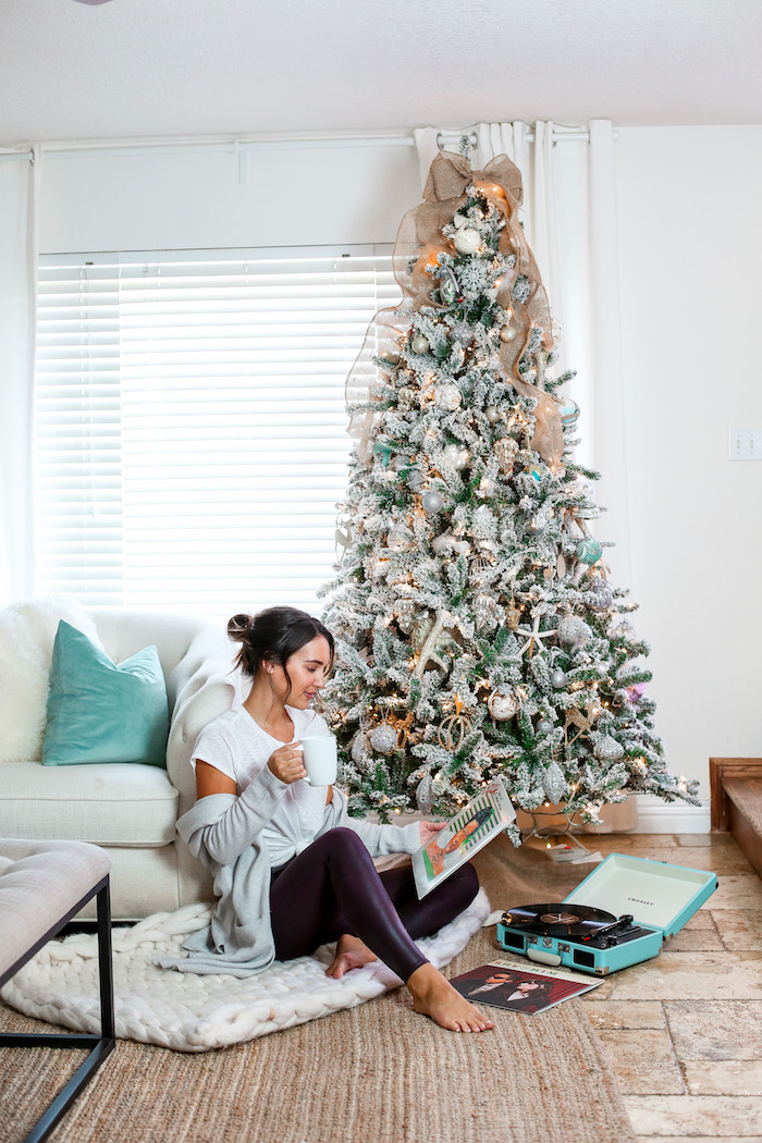 flocked christmas tree