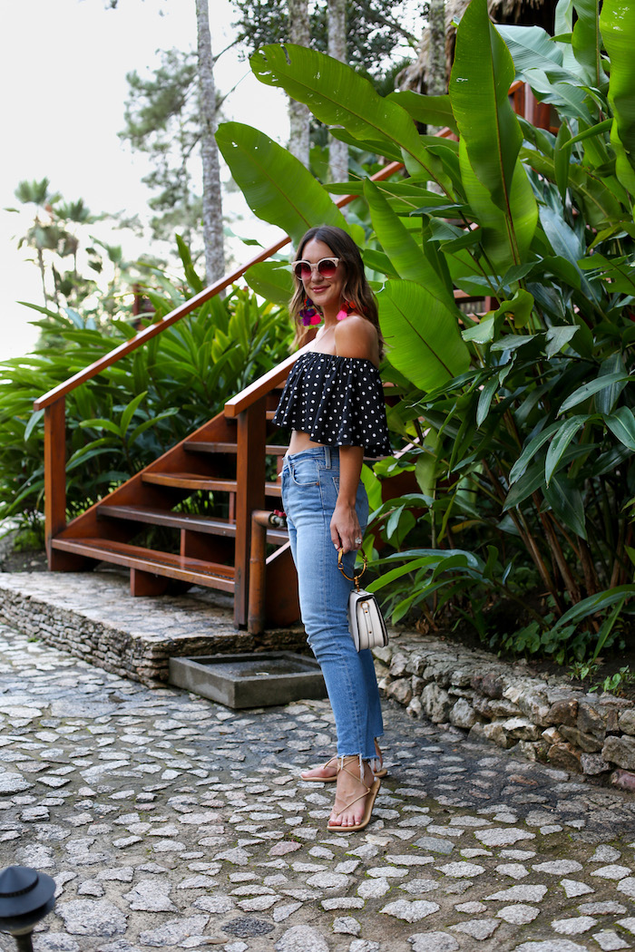 polka dot crop top