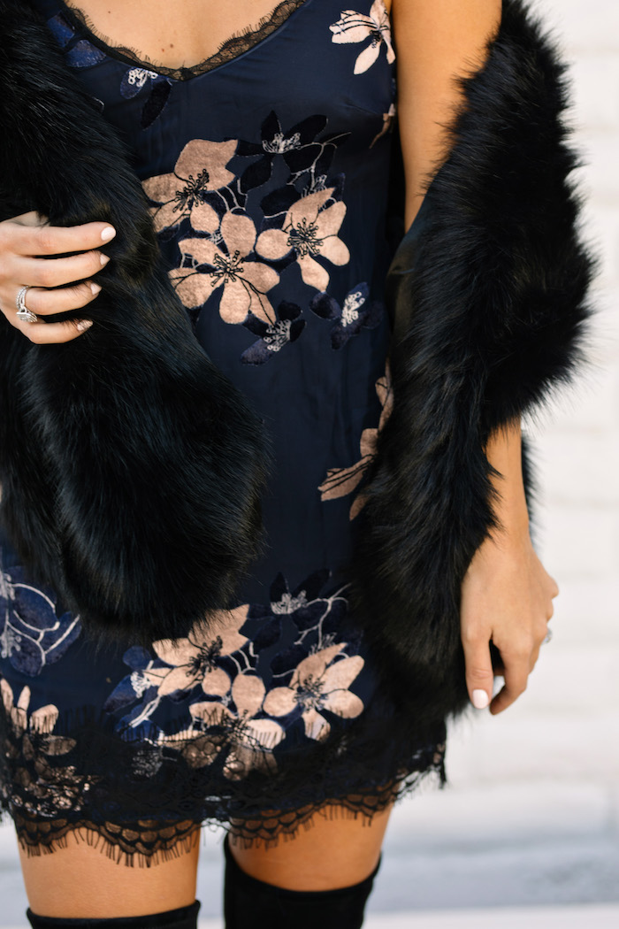 navy and black dress