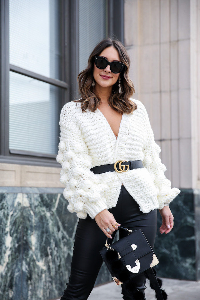 belted cardigan sweater