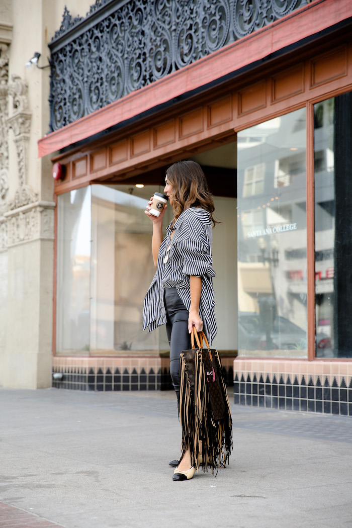 Louis-vuitton-bag  Striped, Striped shirt, Outfits