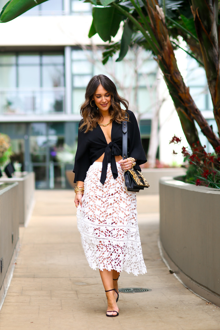 white midi skirt